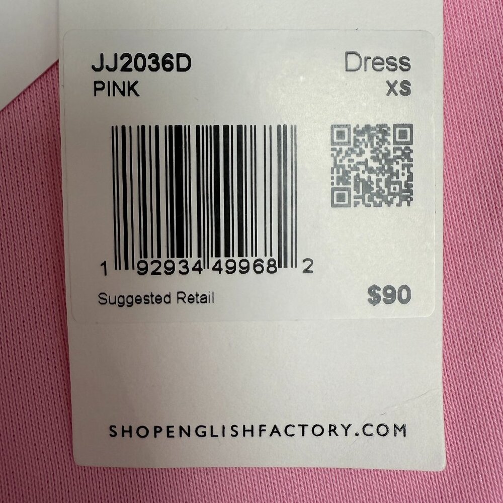 NWT Women's ENGLISH FACTORY Pleated Puff Sleeve‎ Mini Dress Pink | Size XS - Picture 10 of 13